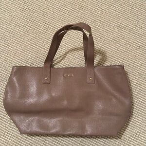 Furla taupe leather handbag.